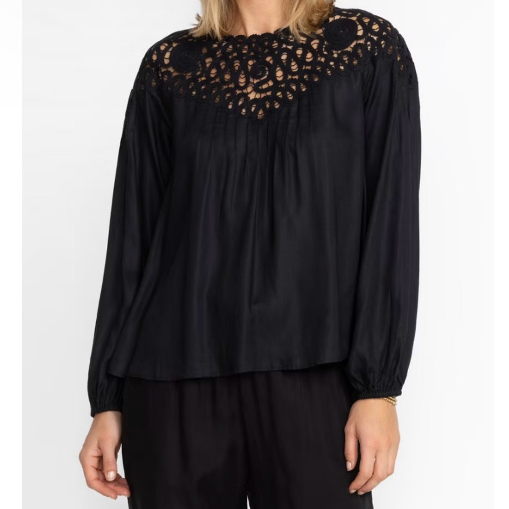 Johnny Was Cielito Modal blouse black crochet size XS - Picture 11 of 11